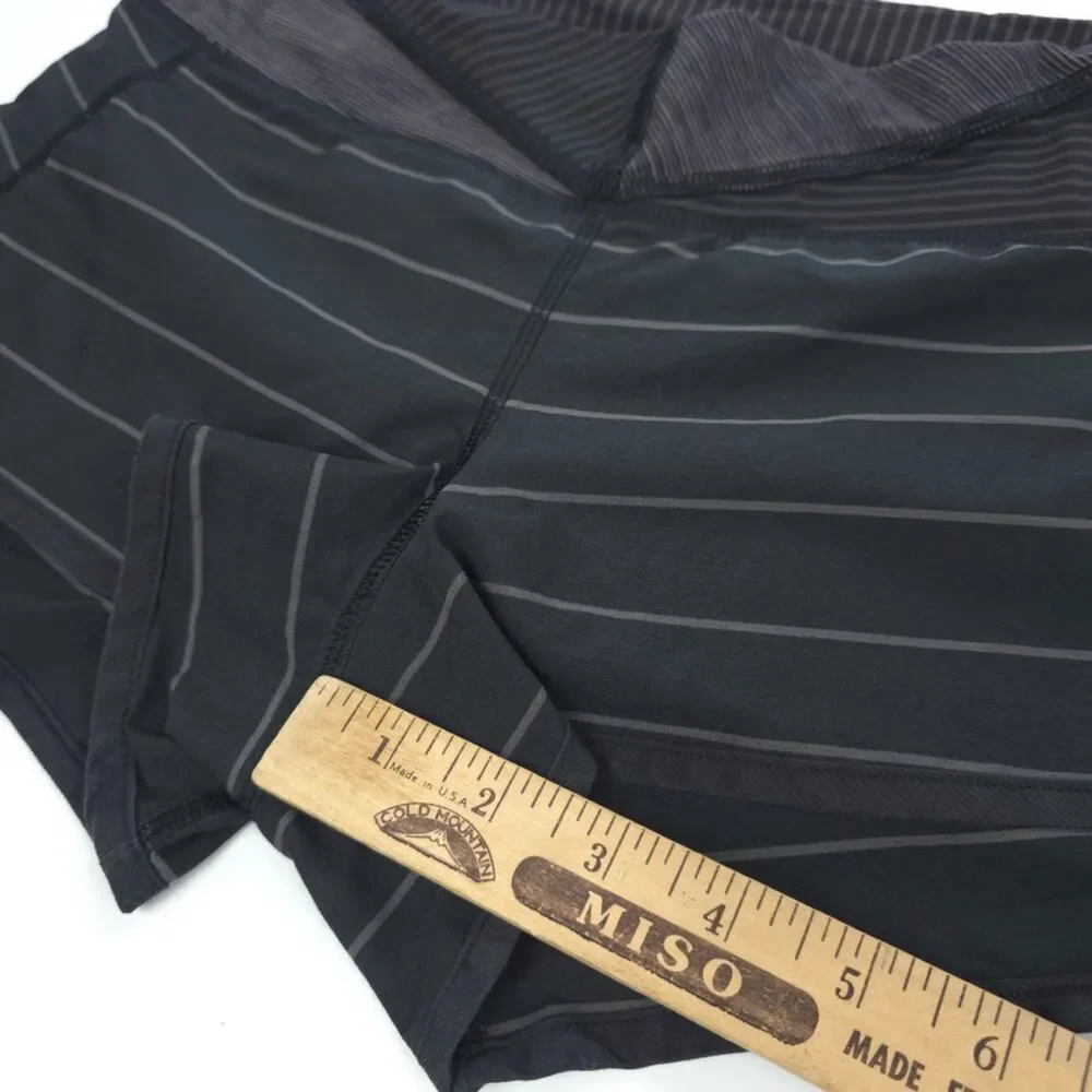 LULULEMON Run Speed Short Slalom Stripe Black Running Athleisure Sporty Gorpcore